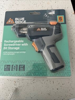 Rechargeable Screwdriver with Bit Storage - Teal Packaging